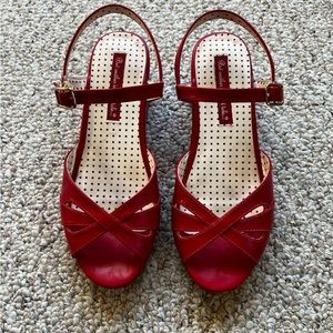 BAIT Retro Inspired Peep Toe Wedges